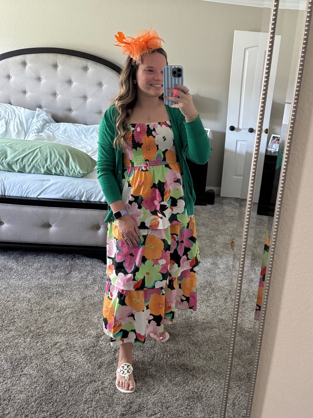 Tropical Floral Tiered Sundress in Bright Multi-Color - Picture 4 of 4